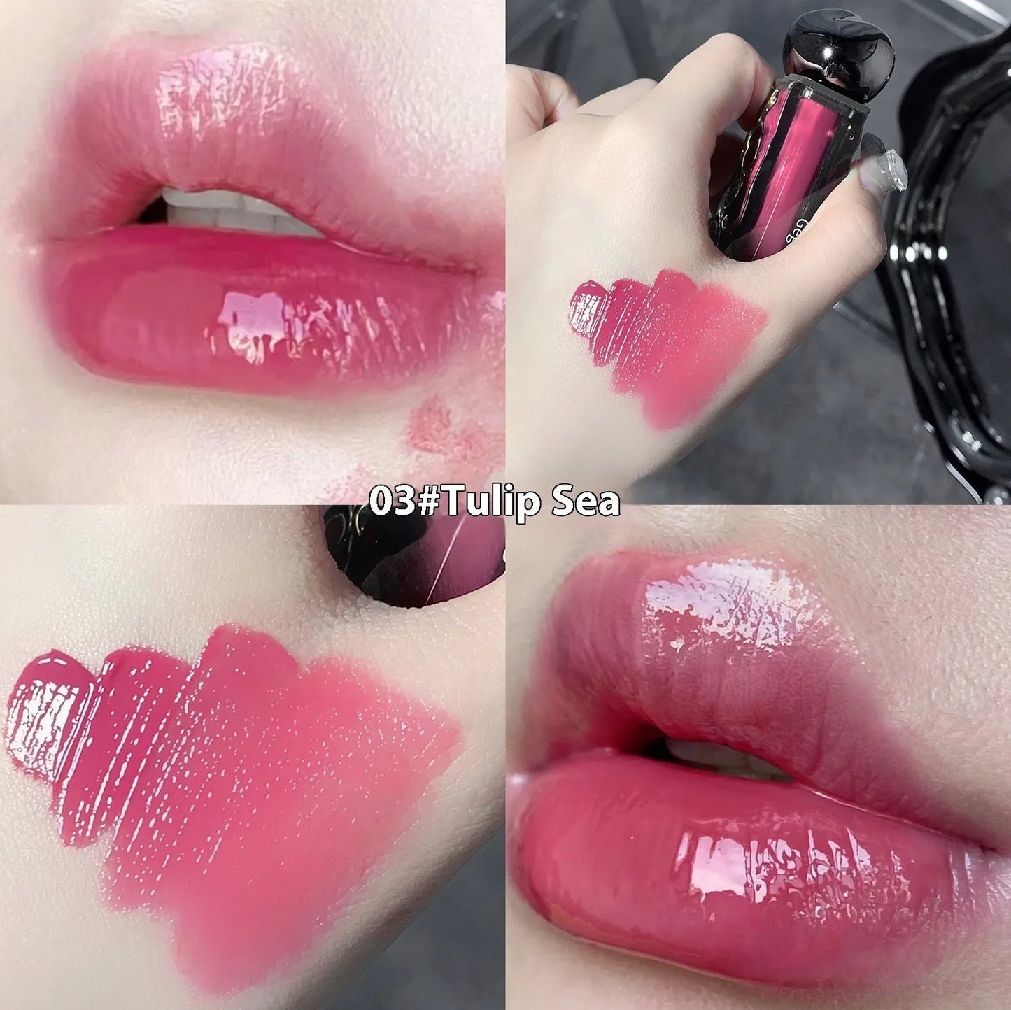 Glacier Lava Lip Lacquer mirror-finish lip gloss in colour options 01 to 07