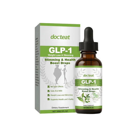 30ml bottle of intestinal health support droplets with dropper containing Moringa and green tea extracts