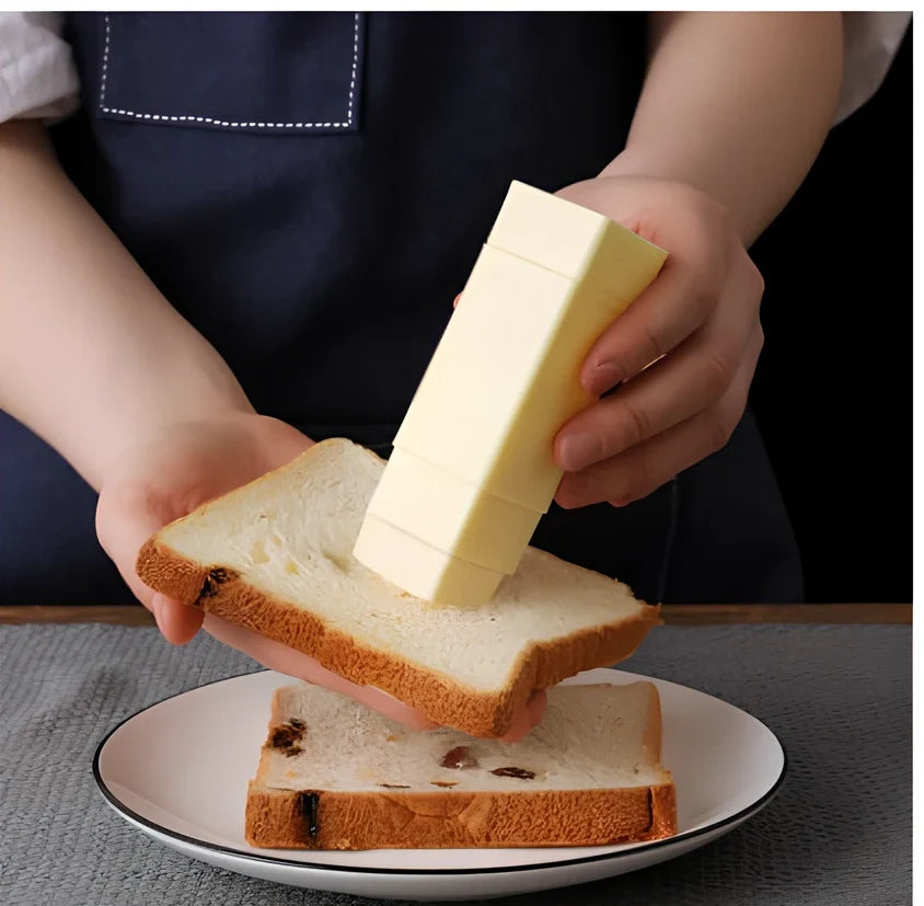 White polypropylene butter applicator creating 6x6x3cm butter sticks with vertical grease box design
