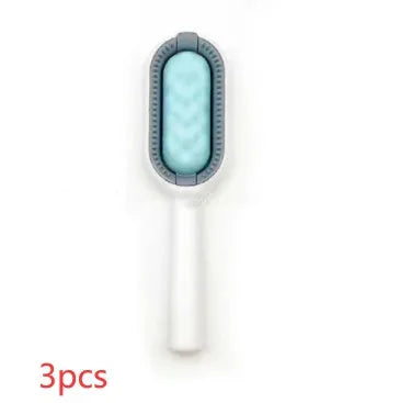 Green plastic pet hair removal comb with disposable wipes for cats and dogs