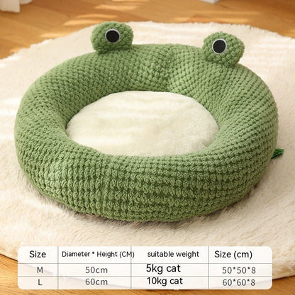 Little Frog Series Warm Plush Mat for small pets under 5KG in green frog design