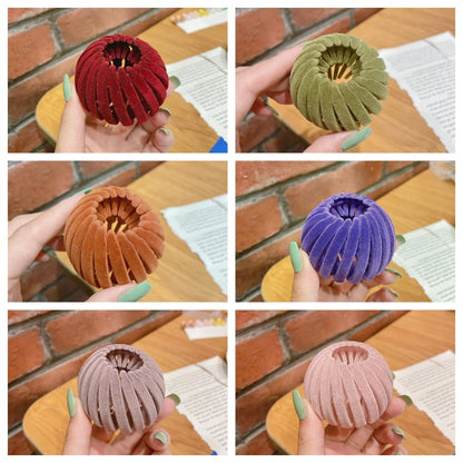 Velvet Bird's Nest Hair Ring Hairpin in various colors for stylish high ponytails