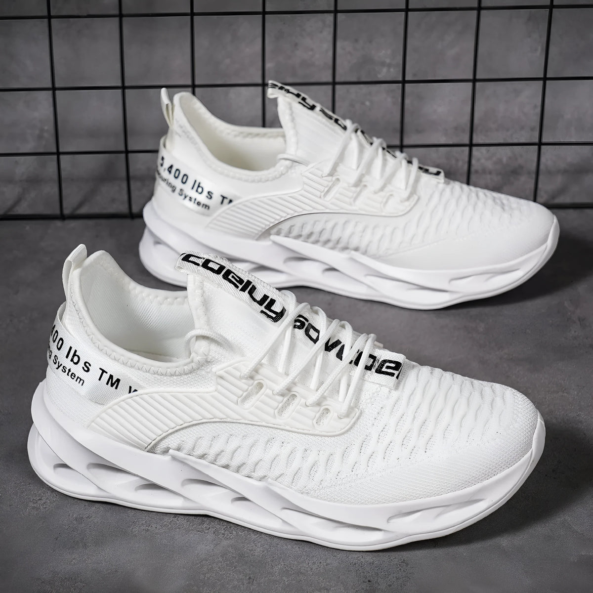 Women's FlyKnit casual trainers with mesh upper in various solid colours