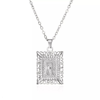 Personalized initial letter necklace in gold or steel, featuring any letter from A to Z