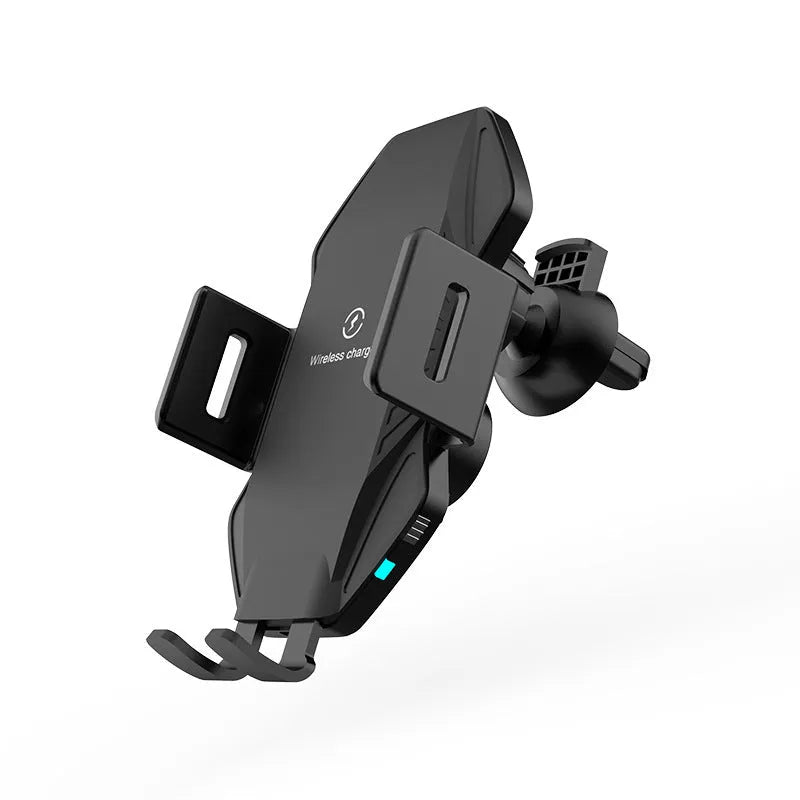 T3 touch-sensitive car wireless charger in matte black with large suction cup mount