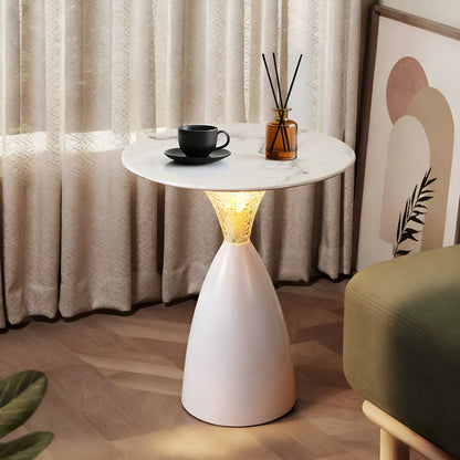 LED side table with 16-colour RGB ambience light, remote control, white or black, tea table for living room