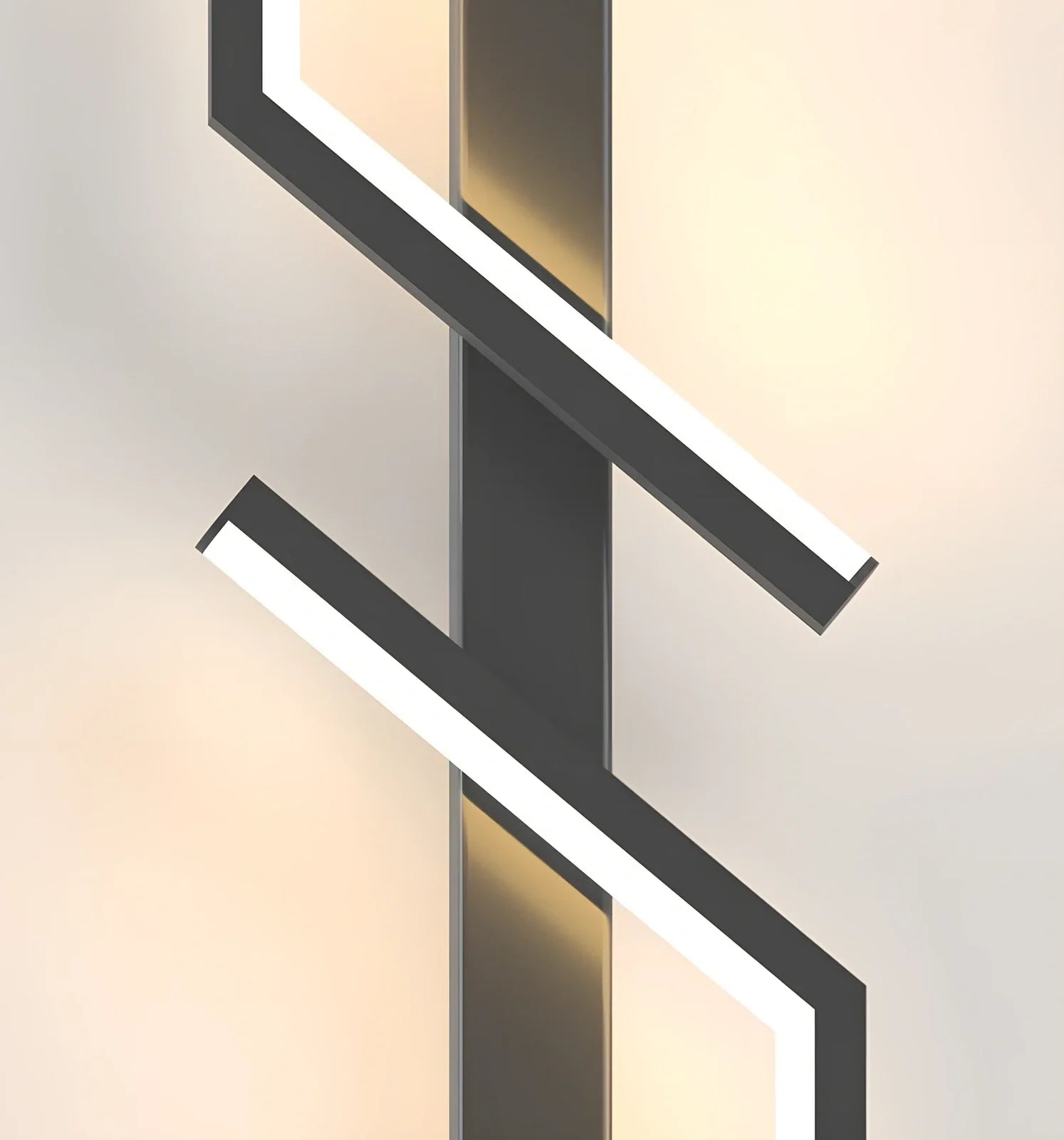 Modern minimalist strip wall lamp in black or gold, 60-120cm length with 3-colour LED lighting