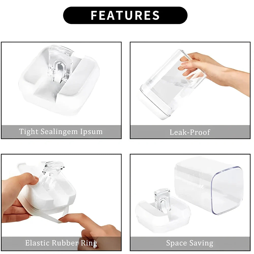 White 6-piece easy lock food storage containers set with 0.5L, 0.8L, 1.2L sizes for flour and sugar, total 1538g