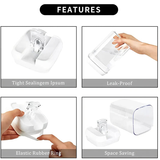 White 6-piece easy lock food storage containers set with 0.5L, 0.8L, 1.2L sizes for flour and sugar, total 1538g