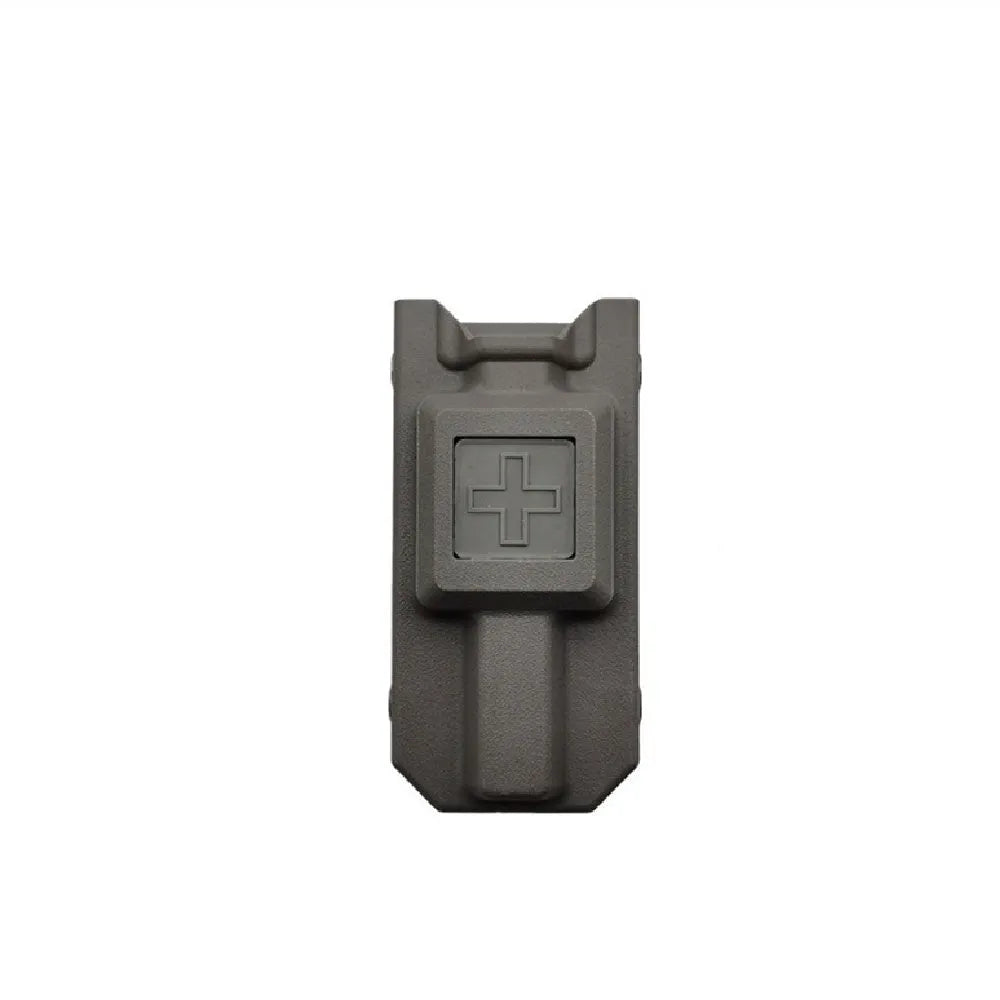 Plastic tourniquet and storage box for first aid kits in army green, black, sand, or gray green.