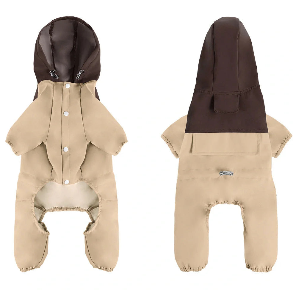 British style waterproof polyester dog jacket for small medium breeds in multiple colours
