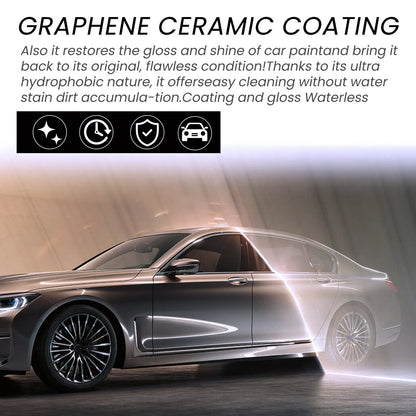 70ml bottle of graphene ceramic coating for cars with sponge, towel, gloves, and cloths