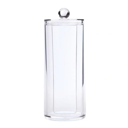 Transparent PS cotton swab and pad storage box for vanity organization