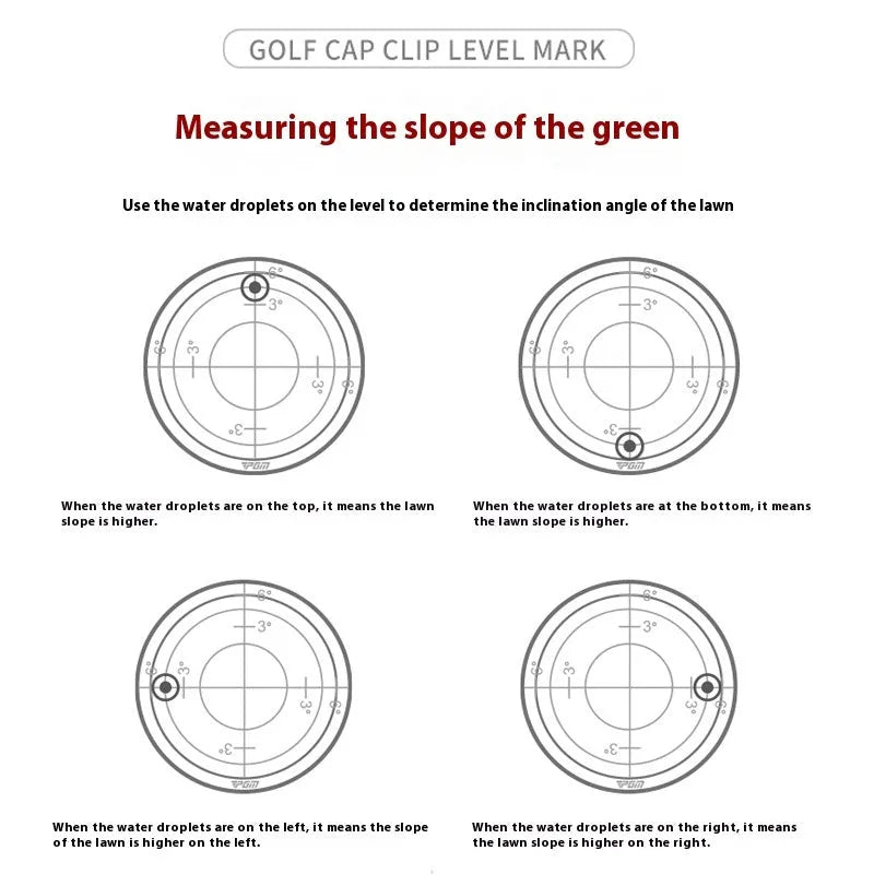 Golf hat clip ball marker, 25mm plastic balance tool in red and blue, clip-on hat accessory