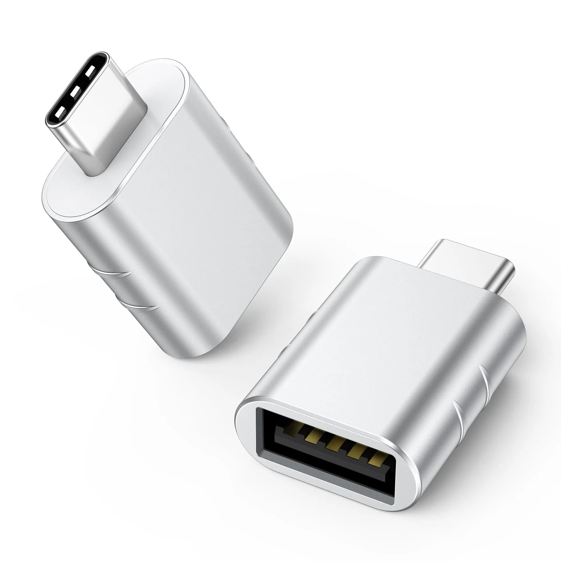 USB C to USB A converter adapter with metallic zinc alloy shell in various colour options