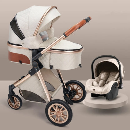 Lightweight folding baby stroller in black tube grey with shock absorbers, 32x60x71cm folded, for 0-3 years newborns