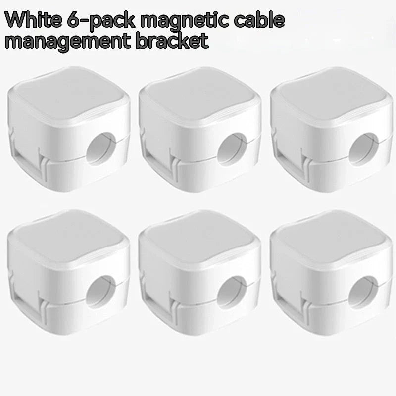 Adjustable Magnetic Cable Organizer for Under Desk - Premium Wire Holder and Manager in White and Black Colors