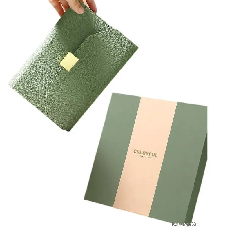 Loose leaf notebook with PU cover in brown, blue, green or gray, A5 or A6 size, 100 sheets of 80gsm wood-free paper.