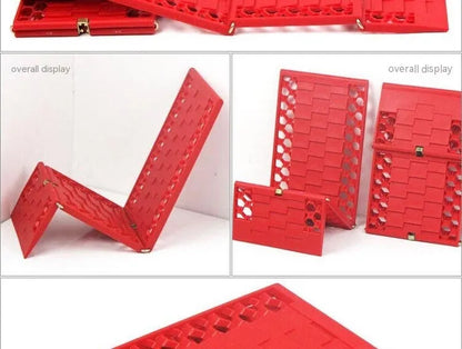 Pair of orange folding anti-slip car rescue boards for snow and mud recovery