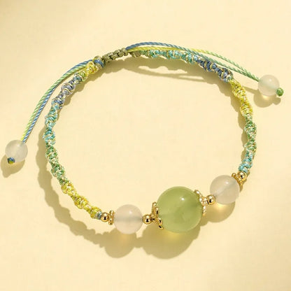 Hand-woven white agate couple bracelets with gemstone beads in three colour options