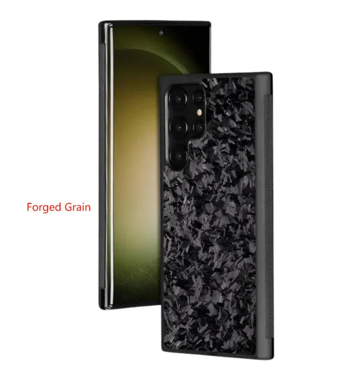 Samsung S25 phone case with forged carbon fibre design in multiple colour options