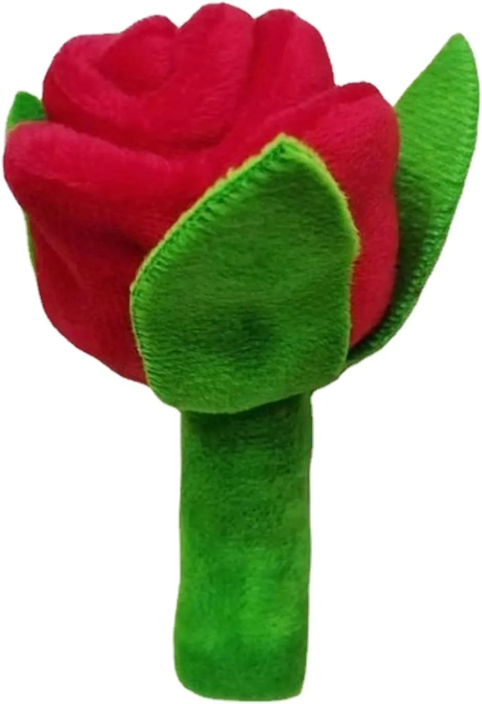 Plush rose flower dog chew toy with squeaker for small dogs and puppies