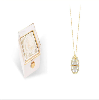 Elegant four-leaf clover necklace with magnetic and detachable design for versatile styling