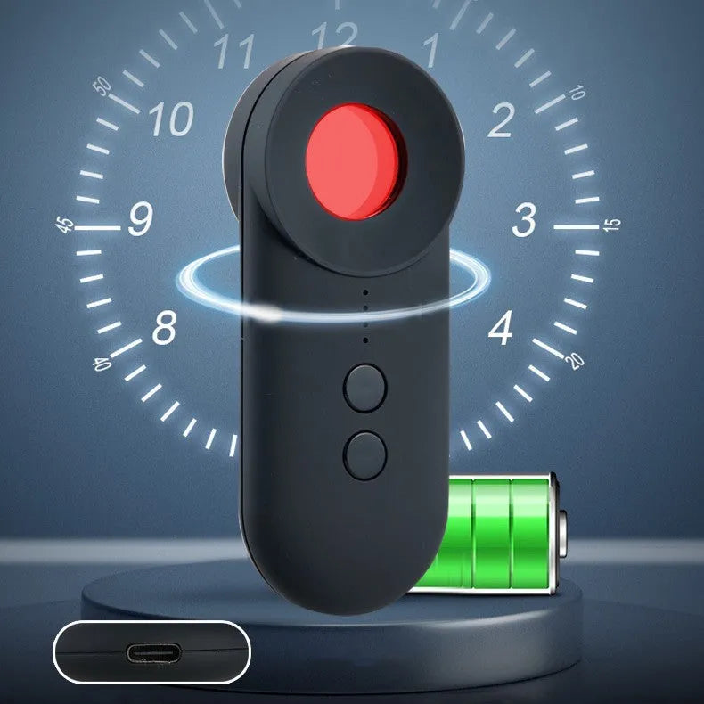 Black anti-car GPS detector measuring 93.8mm with signal detection up to 3 metres for locating surveillance devices
