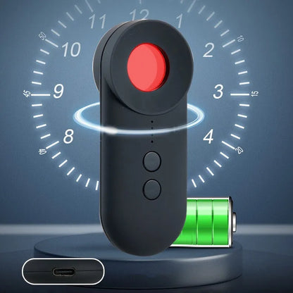 Black anti-car GPS detector measuring 93.8mm with signal detection up to 3 metres for locating surveillance devices