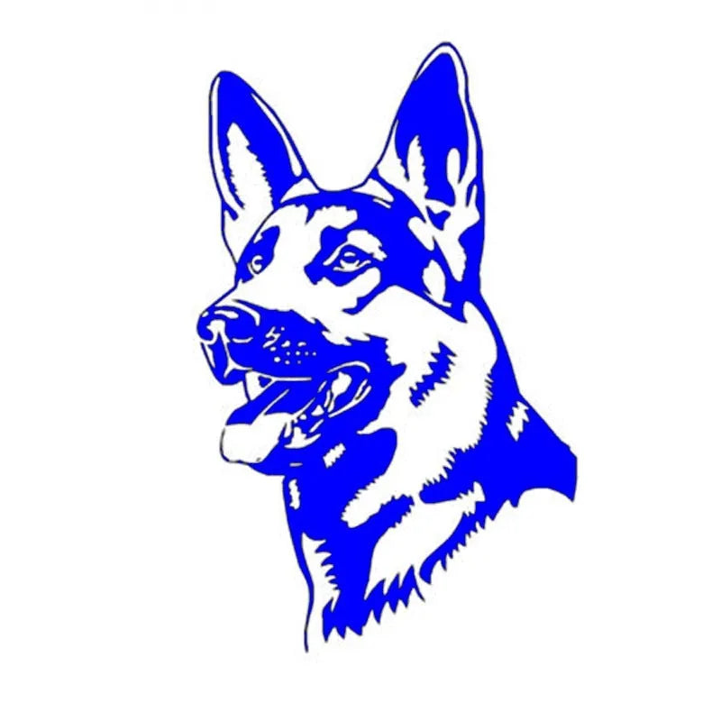 Reflective Hunting Dog Alsace Shepherd bumper sticker in 13x8 cm size with colour options on a car