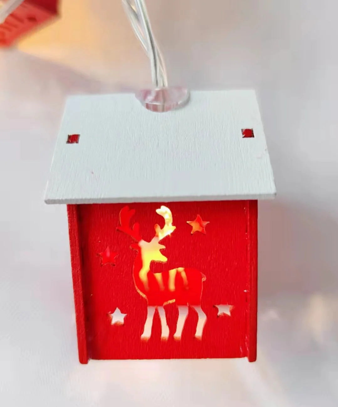 House-shaped LED string lights for Christmas and Halloween decorations in various designs