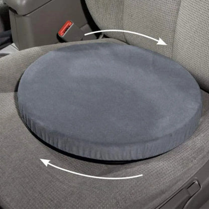 360-degree rotating car seat cushion with 6cm thick slow rebound sponge and non-slip base, 40cm diameter