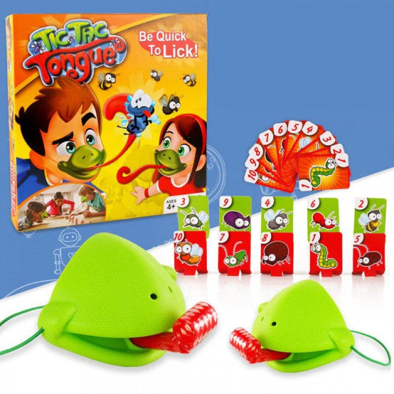 Chameleon Lizard Mask Board Game with puff-activated tongue for family fun