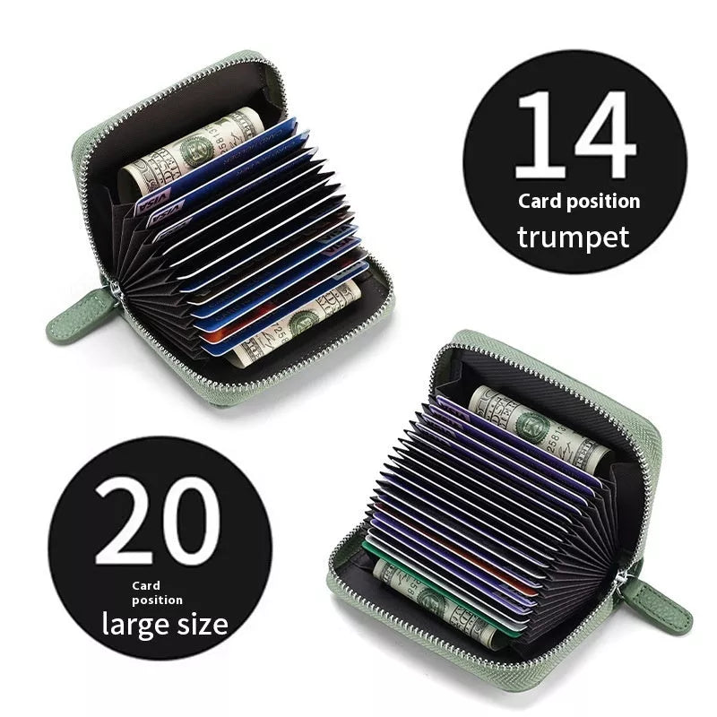 2024 RFID Genuine Leather Wallet with coin pocket and card slots