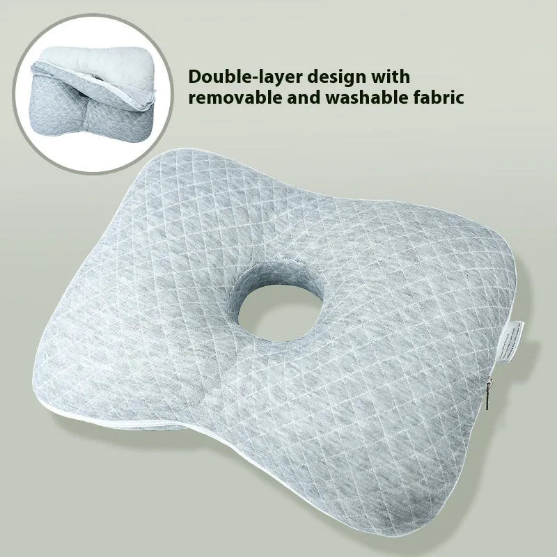 Beauty salon single hole ear pillow in Boer Gray colour, measuring 39x28x6cm with polyester fibre filling