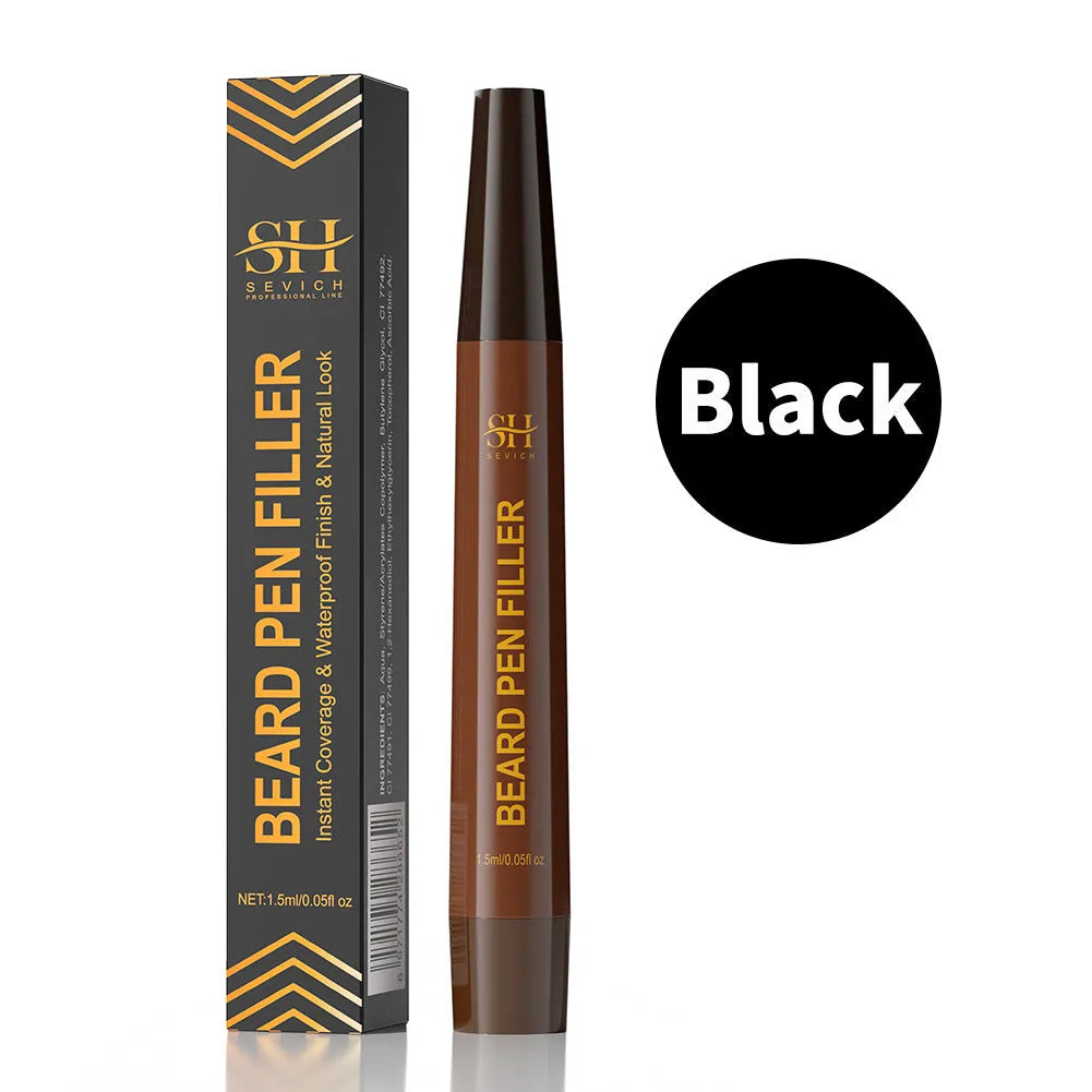 Men's sweatproof waterproof beard eyebrow filler pencil in black or dark brown
