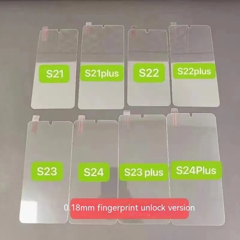 Tempered glass screen protector for Samsung phones HD fullscreen anti-fingerprint protection compatible with S21 S22 S23 S24 series S10E S10Lite S20FE and F series F12 F22 F42 M series M12 M21 M30 M51 models in multiple packaging options