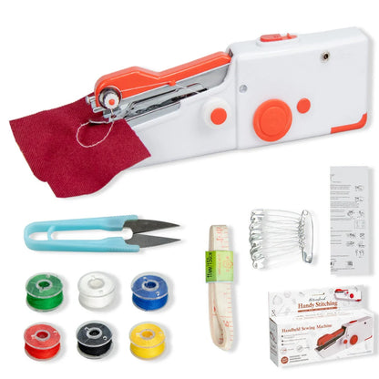 Portable Mini Hand Sewing Machine for quick fabric repairs, cordless operation, compact design