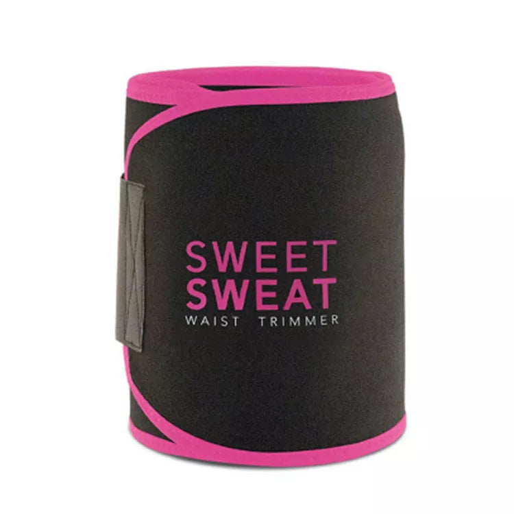 Women's neoprene sweat belt for fitness, available in yellow, red, and black