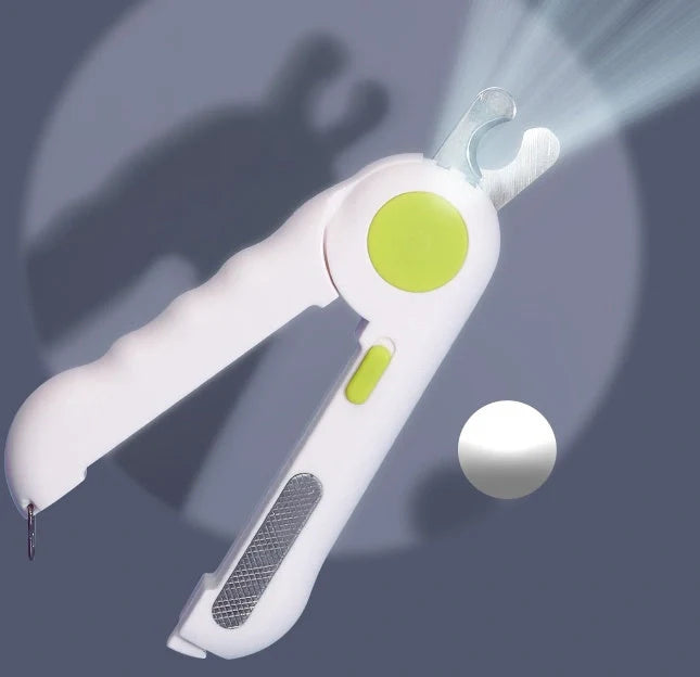 LED illuminated pet nail clippers for safe and precise trimming