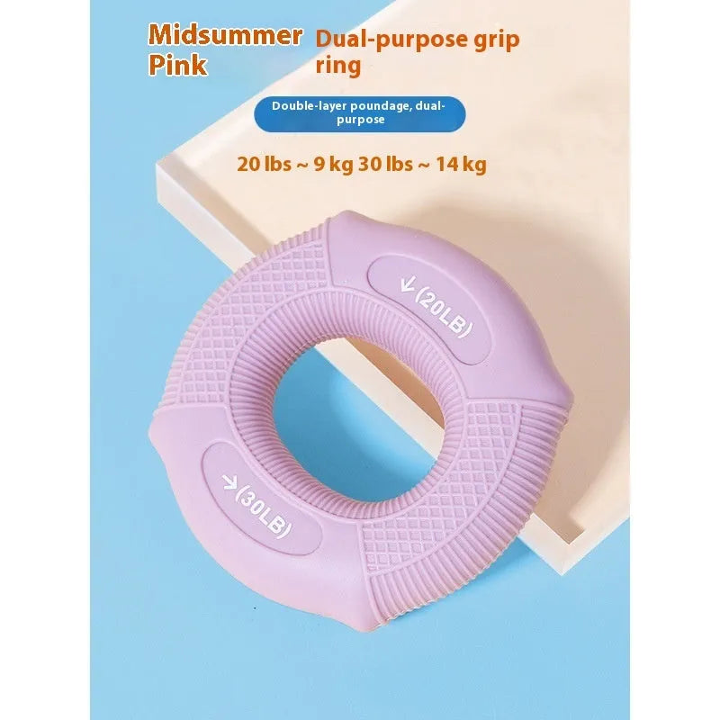 Silicone spring grip strength tester, portable hand exerciser for fitness equipment with 20-80 pound options
