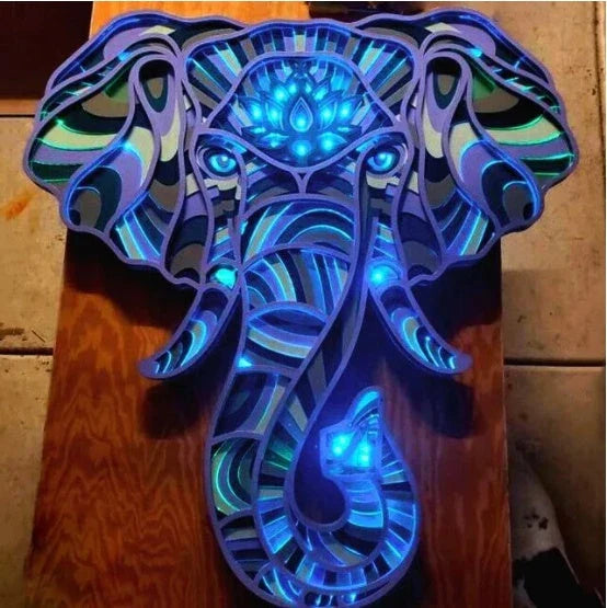 Mesmerizing Mandala Light - Elevate your meditation sanctuary with this captivating LED night light in mandala or elephant designs.