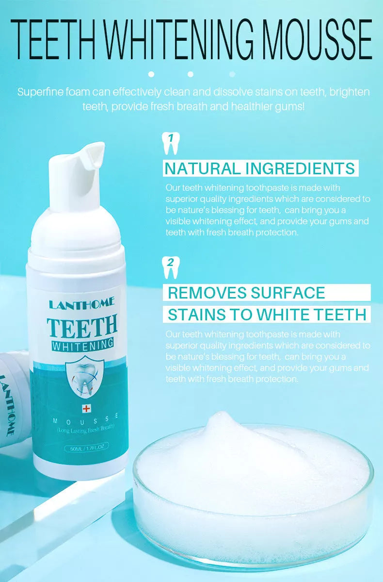 Teeth Whitening Mousse for Adults - 50ml compact whitening solution