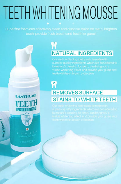 Teeth Whitening Mousse for Adults - 50ml compact whitening solution