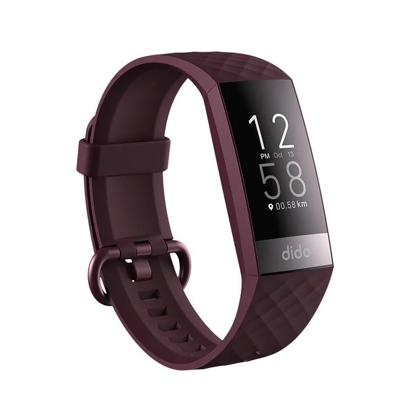 Black smart bracelet with 1.1-inch screen for health monitoring, worn on wrist