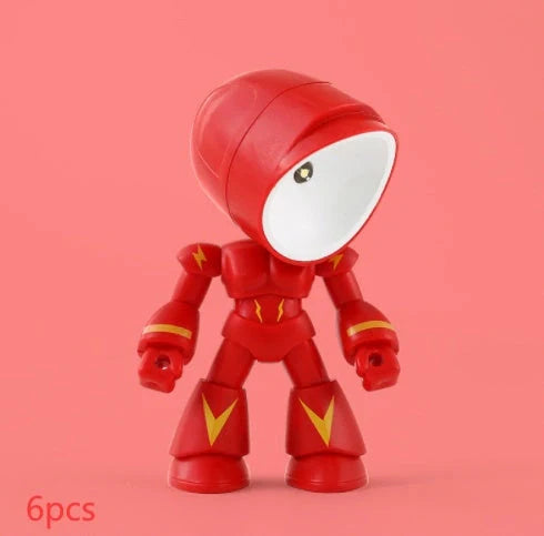 Mini LED Hero Robot Table Lamp with adjustable arms and 360° rotating head in various colors