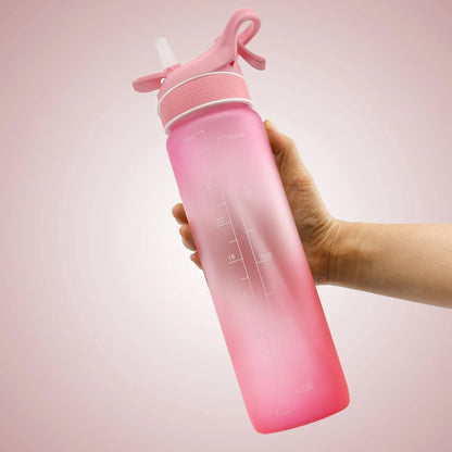 Innovative sports water bottle with one-touch opening, anti-choking straw, and time-marking feature for convenient hydration