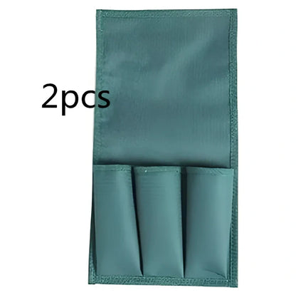 Green foldable outdoor garden bench with foam pad and side tool pouch