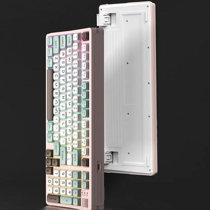 ABS plastic desktop computer keyboard with luminous backlighting in a choice of four colour combinations.