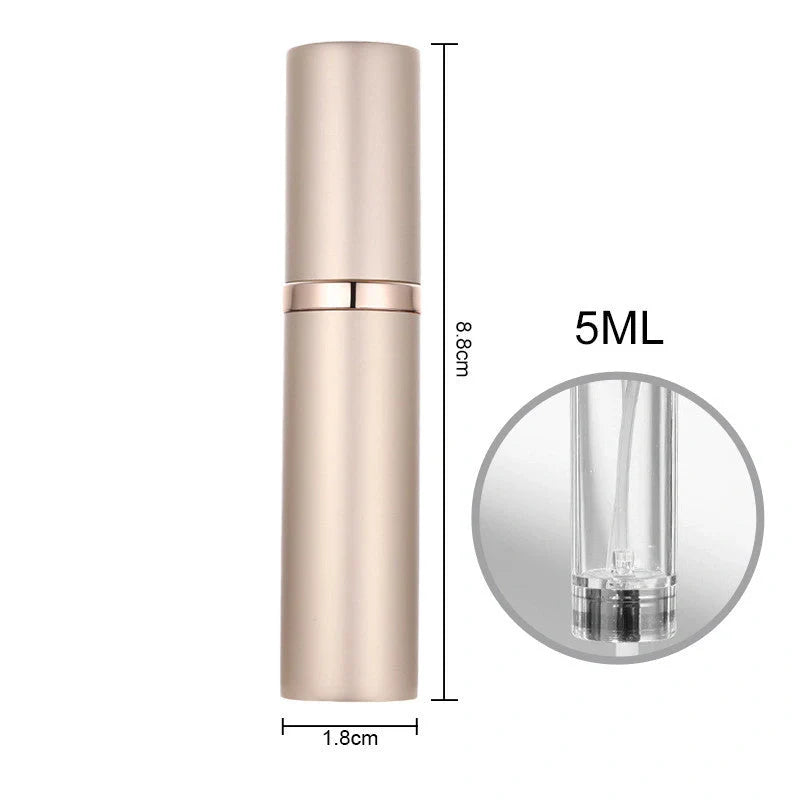 Portable perfume atomizer with compact, travel-friendly design and multiple color options